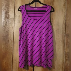 Apt 9 Purple Top with Black Stripes (1x)